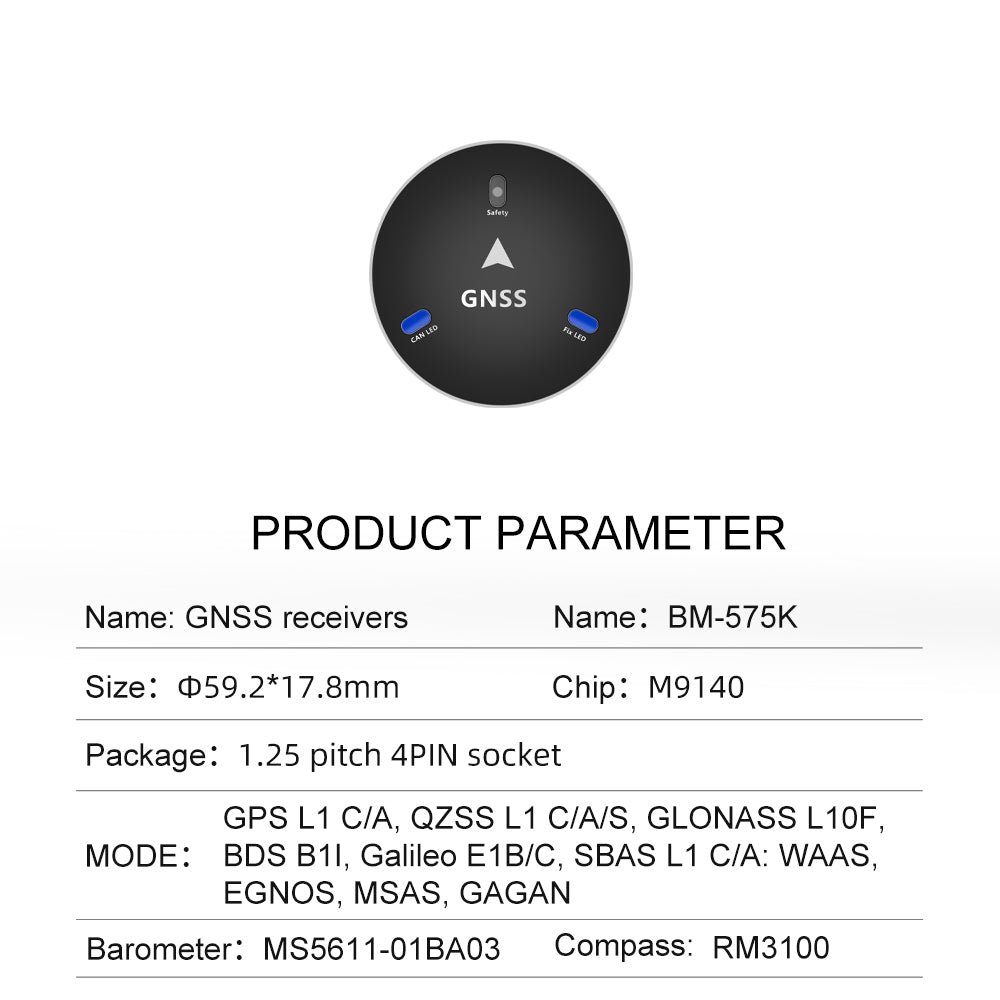 Beitian GPS position GNSS receiver Beidou GPS module fixed wing BM-575 Beitian GPS position GNSS receiver Beidou GPS module fixed wing BM-575